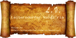 Leitersdorfer Valéria névjegykártya